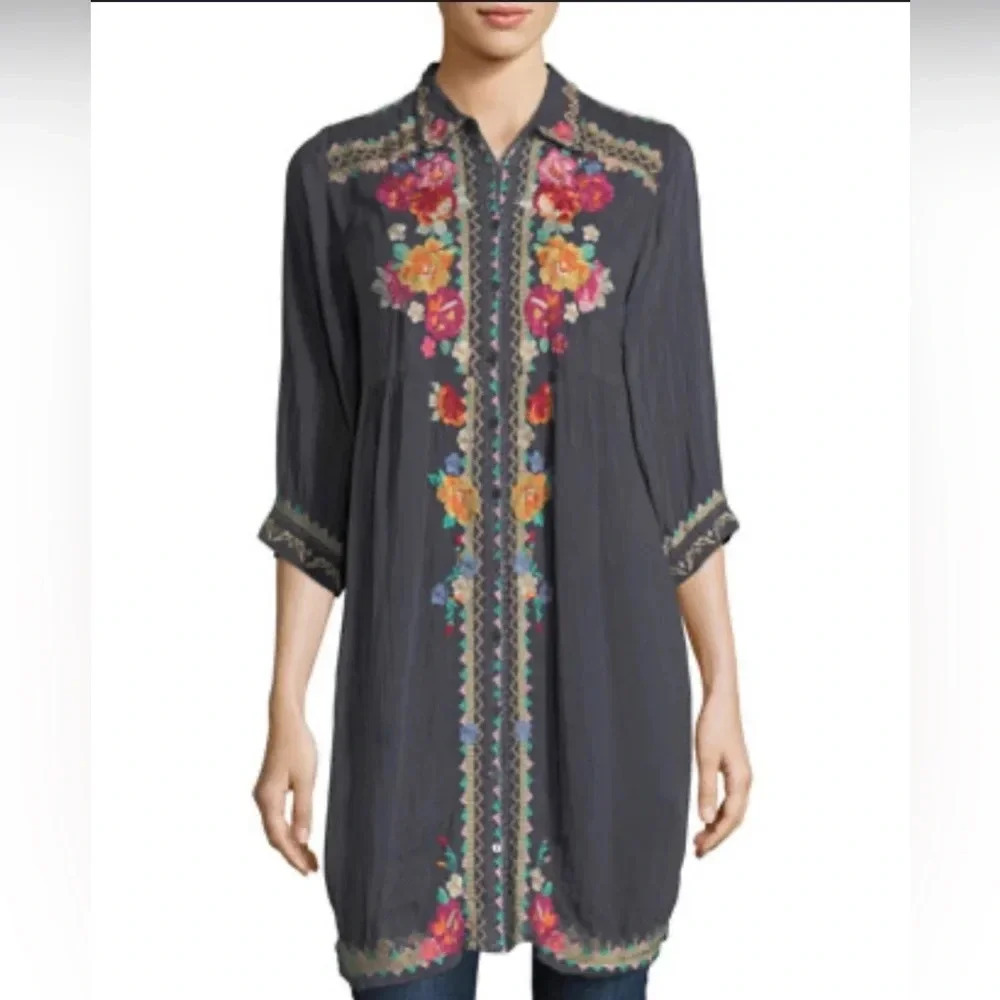 Johnny Was
Brisa Button-Front Shirtdress small